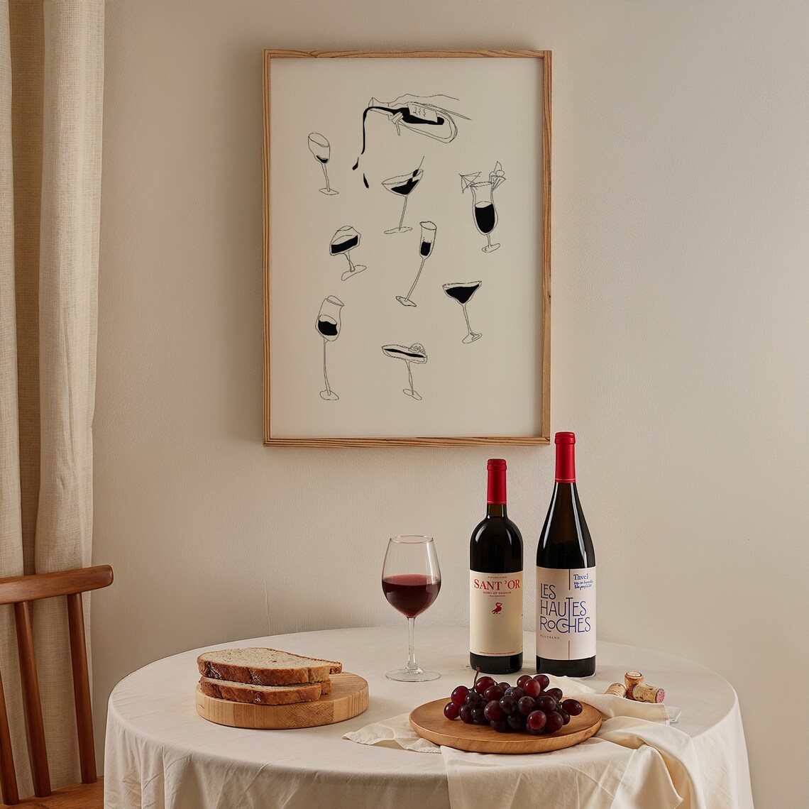 Wine Bar Line Art Poster, Kitchen and Dining Decor - Image 5