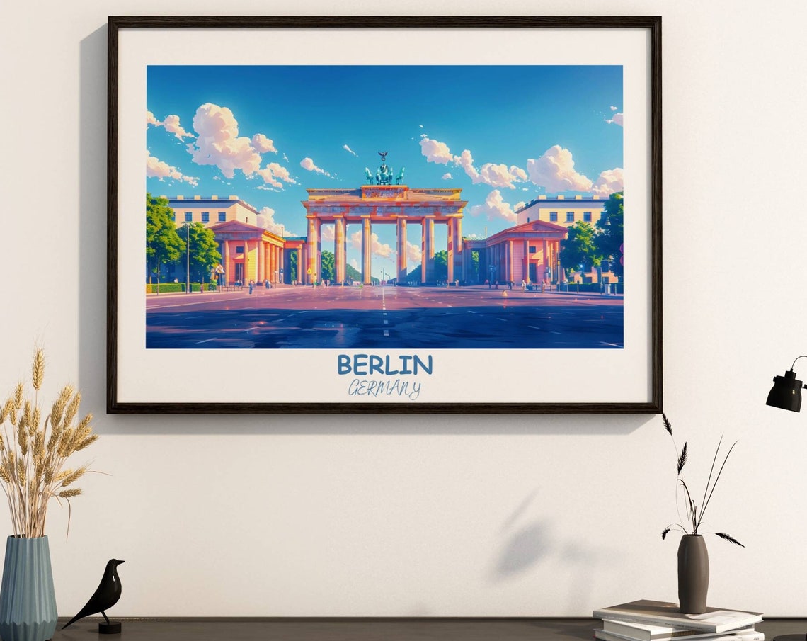 Berlin Brandenburg Gate Sunny Day Classic Germany Travel Poster
