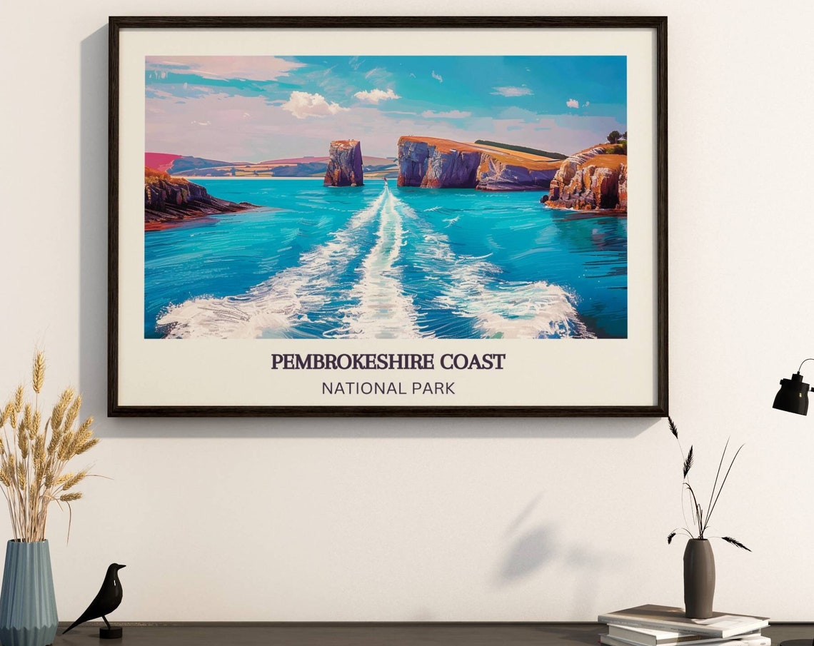 Pembrokeshire Coast National Park Turquoise Sea Cliffs Poster