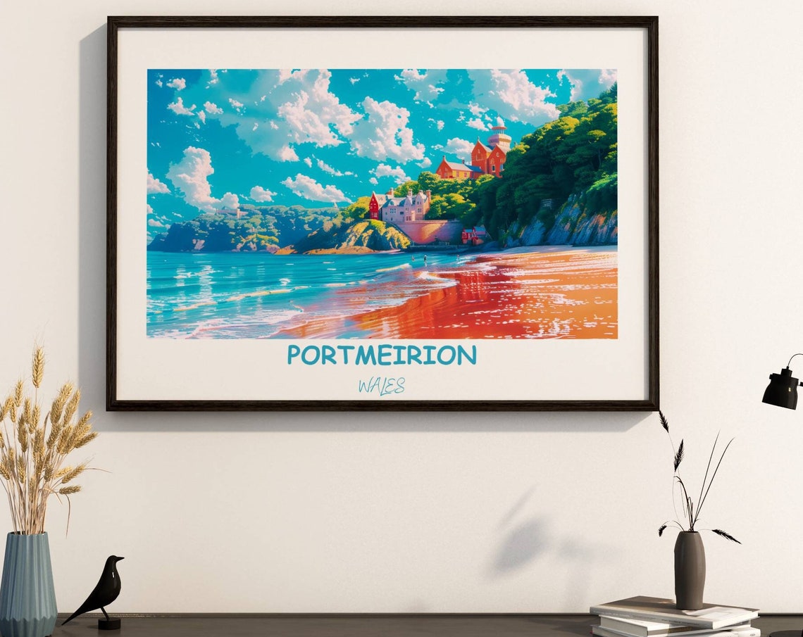 Portmeirion Travel Print Wall Art Portmeirion Portmeirion Travel Poster Wales Welsh Art Portmeirion Gift Wall Art Print