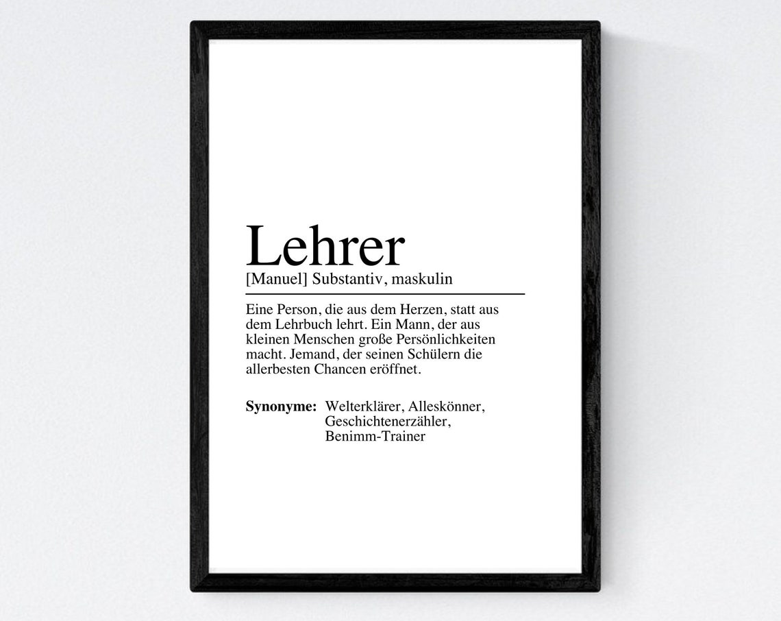 Teacher Definition Poster Image Din A4 A5 Or Gift - Image 2