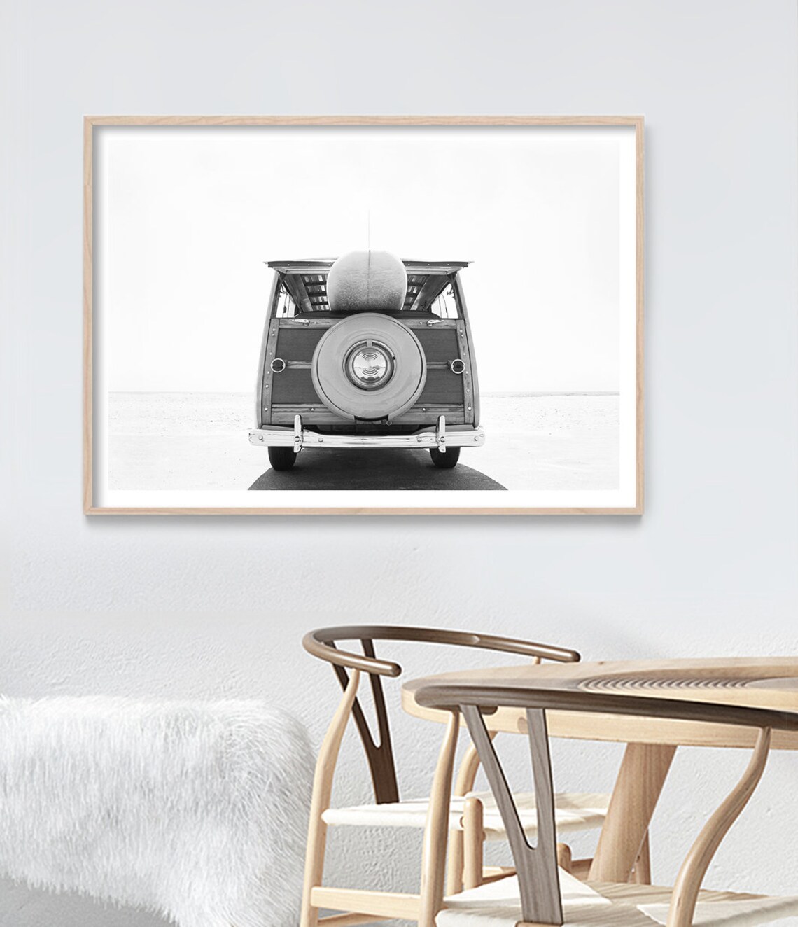 Vintage Surf Van and Surfer, Retro Travel Poster - Image 3