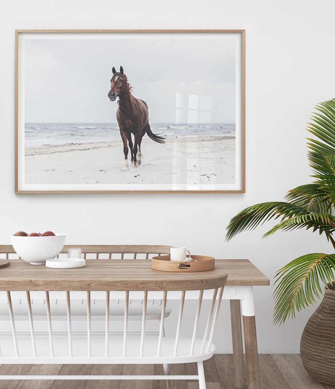 Stallion on the Beach, Coastal Boho Poster Print - Image 2