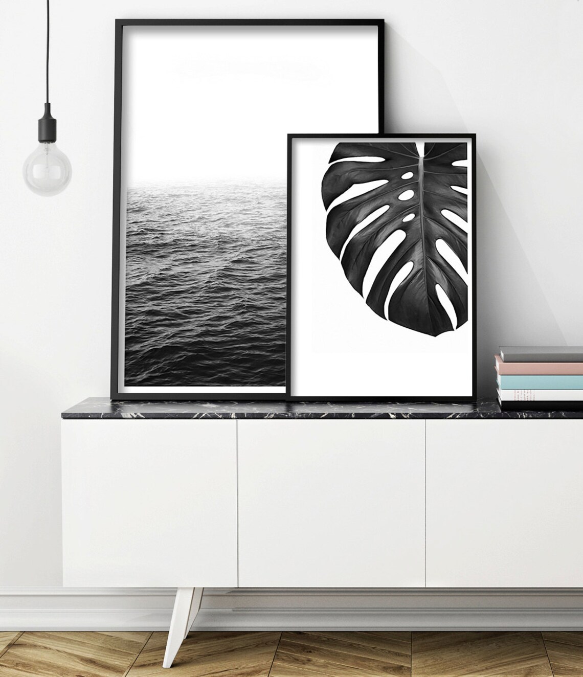 Monstera Leaf Print, Scandinavian Botanical Art Print - Image 3
