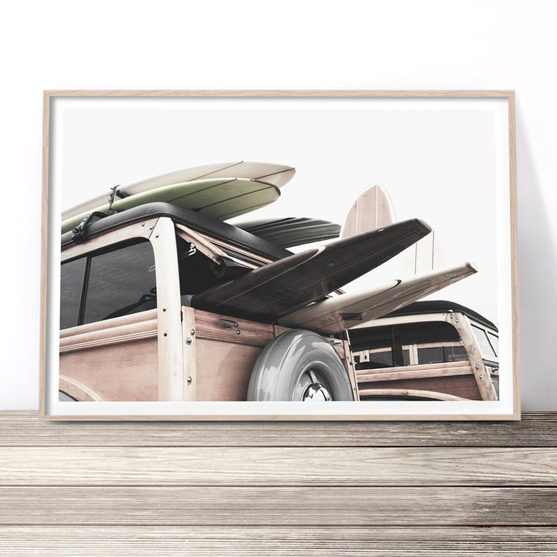 Vintage Surf Van Poster, Surfing Photography Print