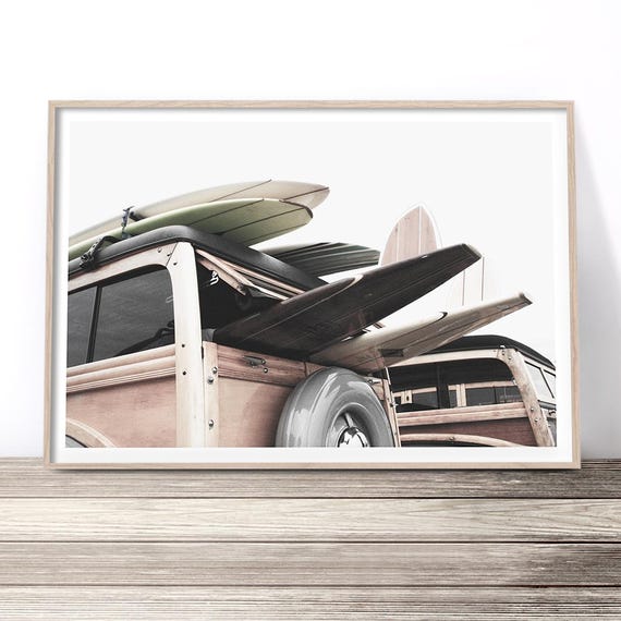 Vintage Surf Van Poster, Surfing Photography Print
