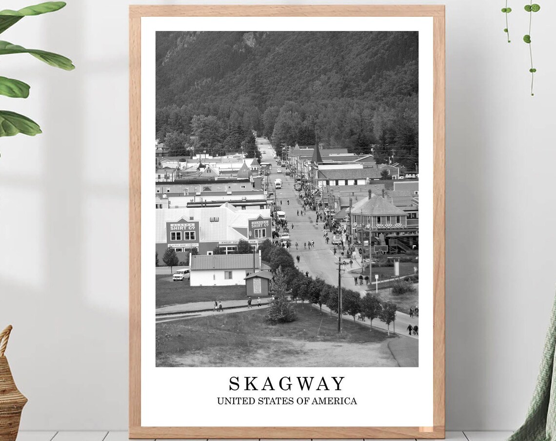 Skagway Alaska Gold Rush Main Street Mountain View Travel Poster