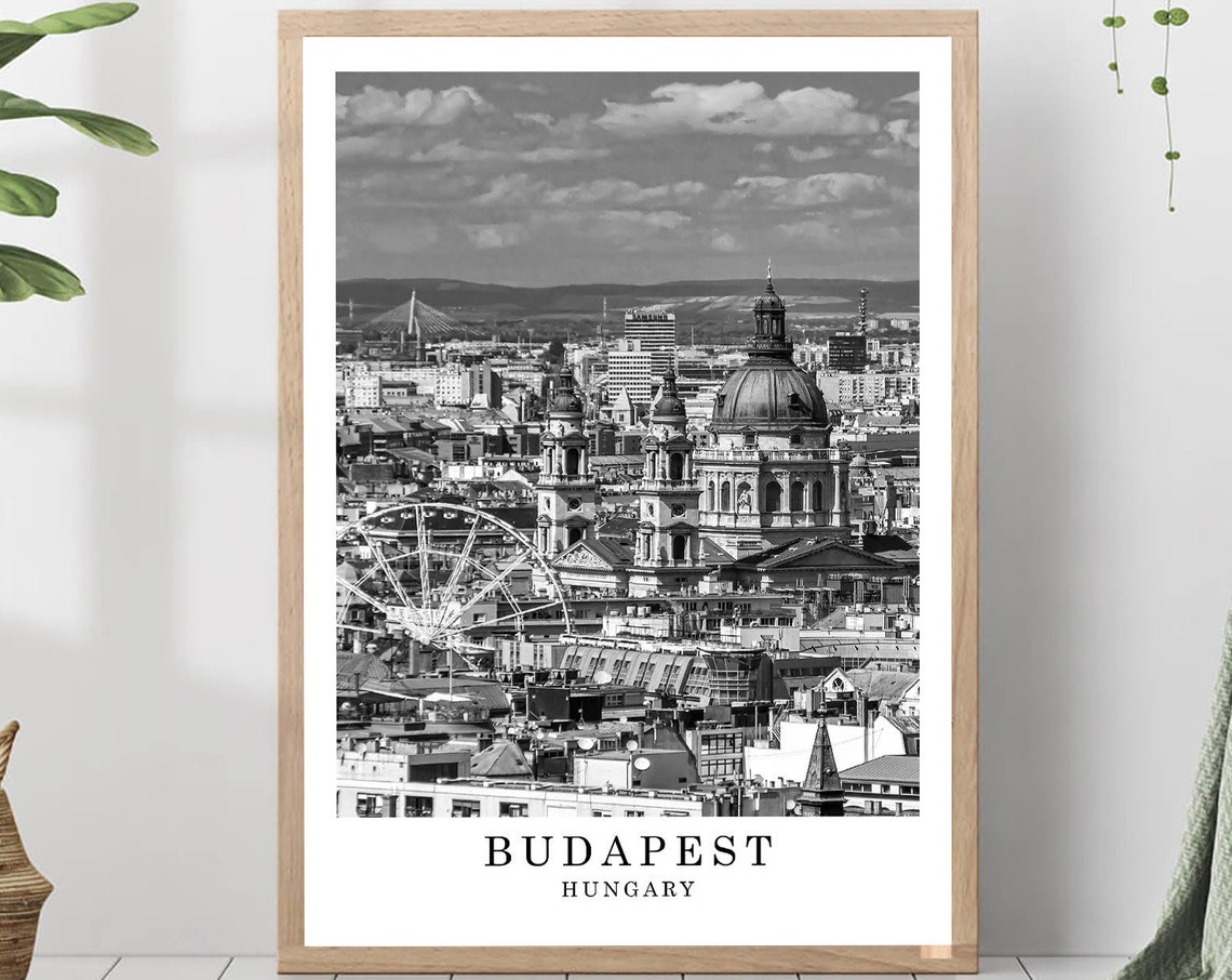 Budapest St Stephens Basilica Black And White Hungary City Poster