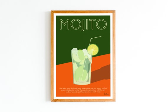 Mojito Vintage Minimalist Travel Poster