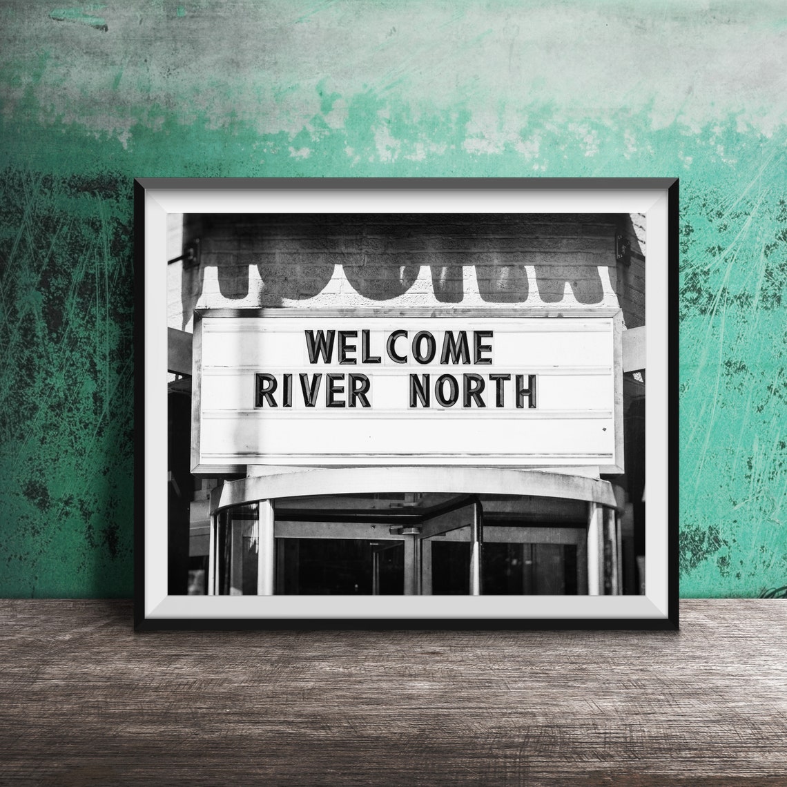 Welcome River North Chicago White Marquee Sign Photography Poster - Image 2