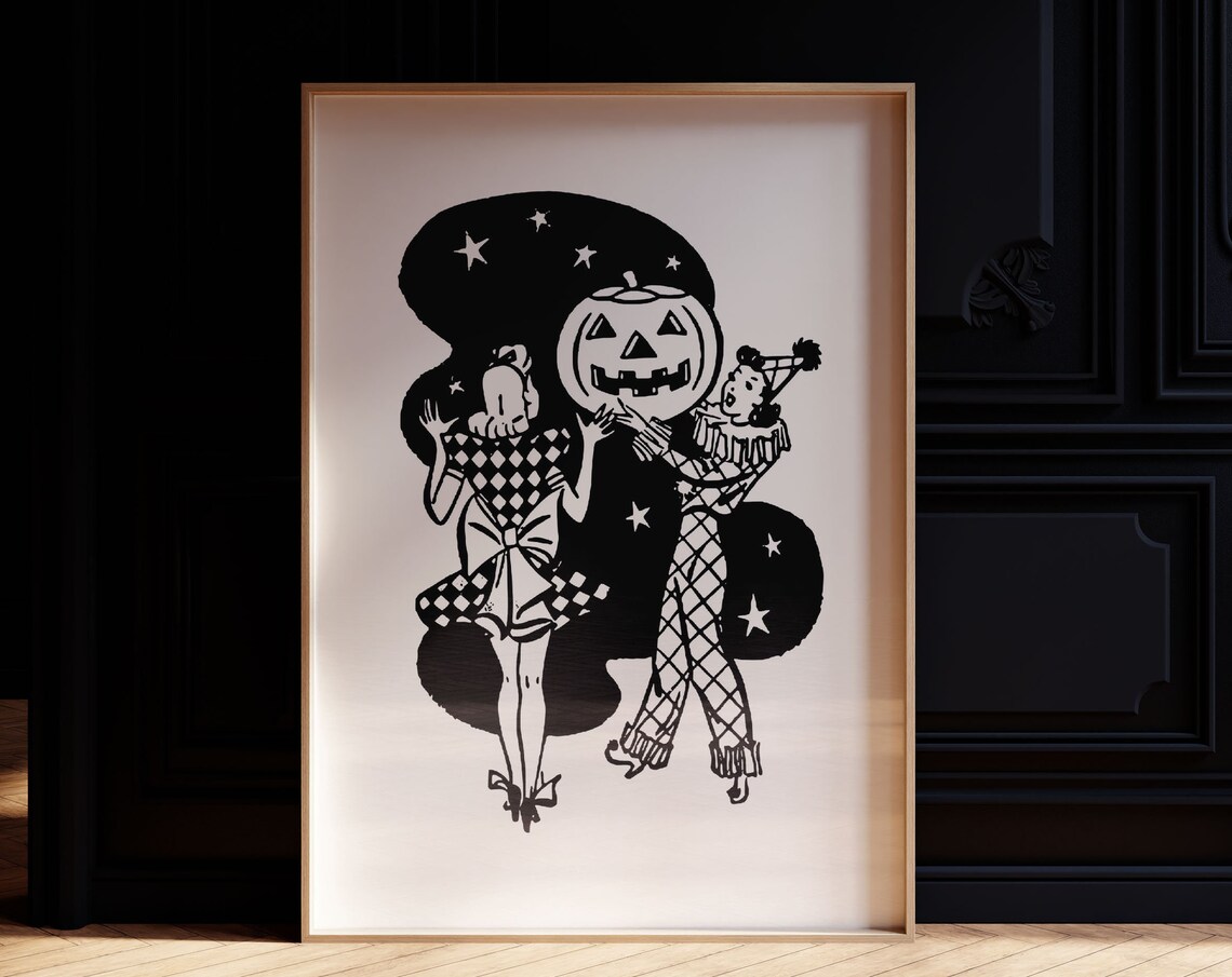 Vintage Halloween Jack O Lantern Costume Party Retro Spooky Print
