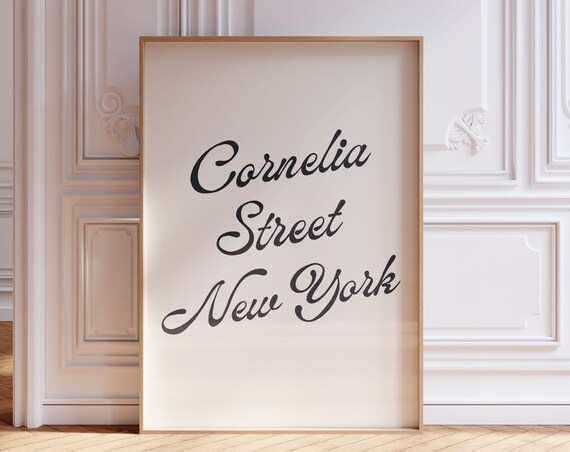Cornelia Street New York City Script Lettering Typography Print