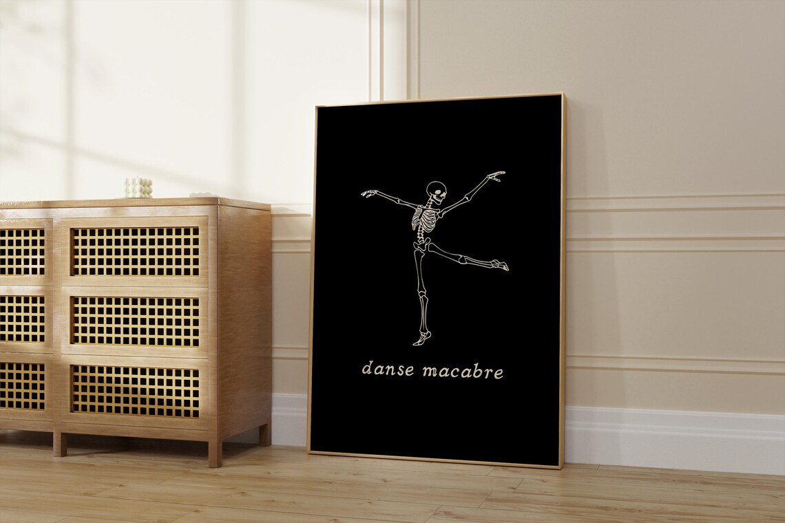 Danse Macabre Minimalist Halloween Art Print - Image 5