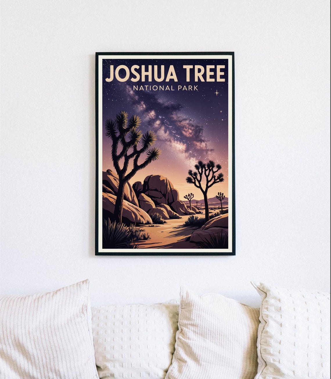 Joshua Tree National Park Starry Night Desert Sky Travel Poster