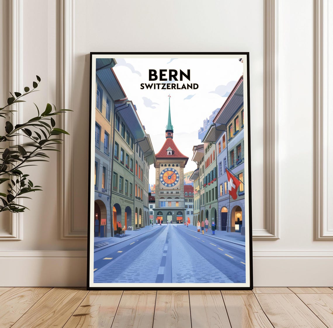 Bern Old Town Zytglogge Clock Tower Switzerland Travel Poster