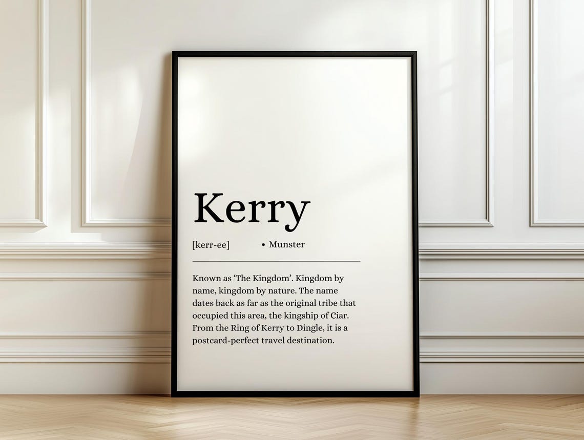 Kerry County Ireland Dictionary Style Definition Typography Poster