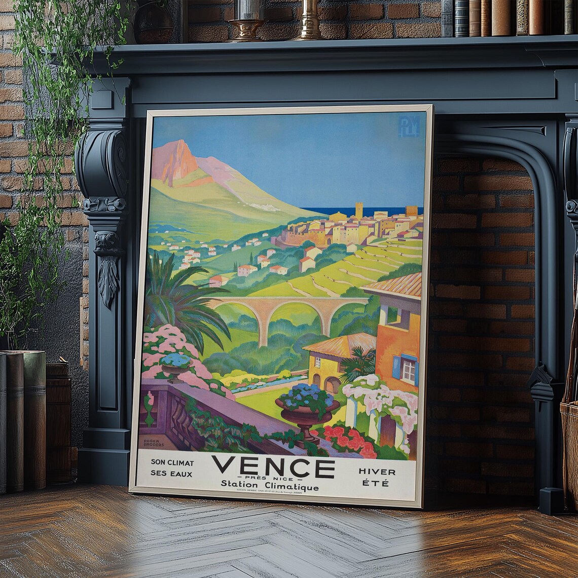 Vence Pres Nice Vintage PLM French Riviera Coast Travel Poster
