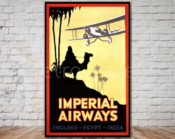 Imperial Airways England to Egypt and India Travel Poster