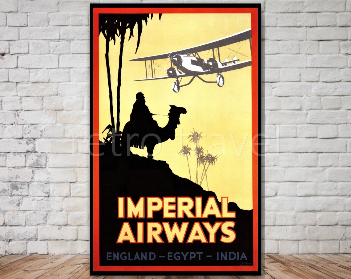 Imperial Airways England to Egypt and India Travel Poster