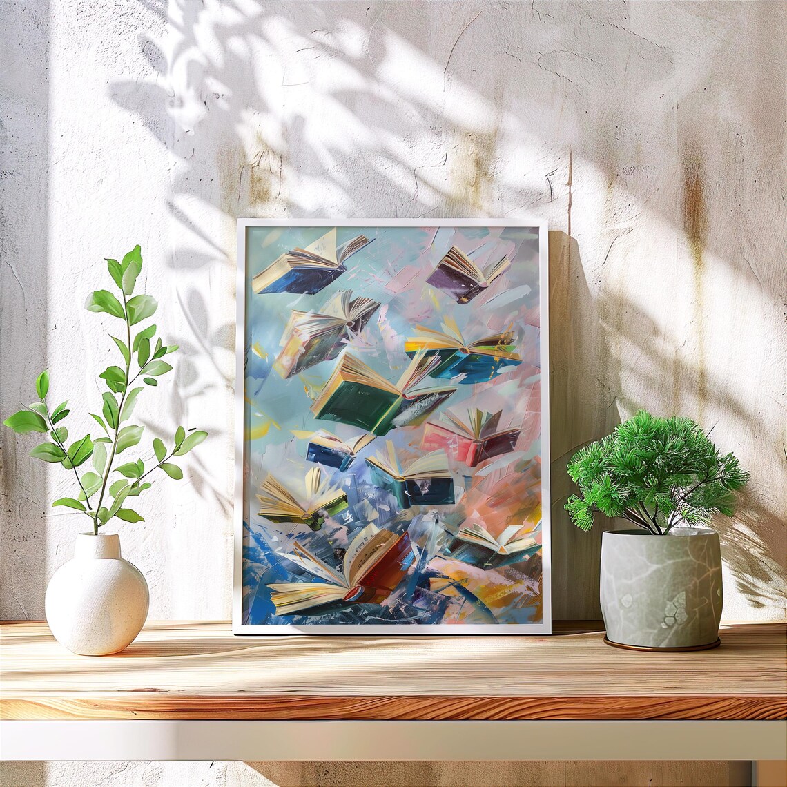Flying Books Art Print, Vibrant Literary Decor - Image 2