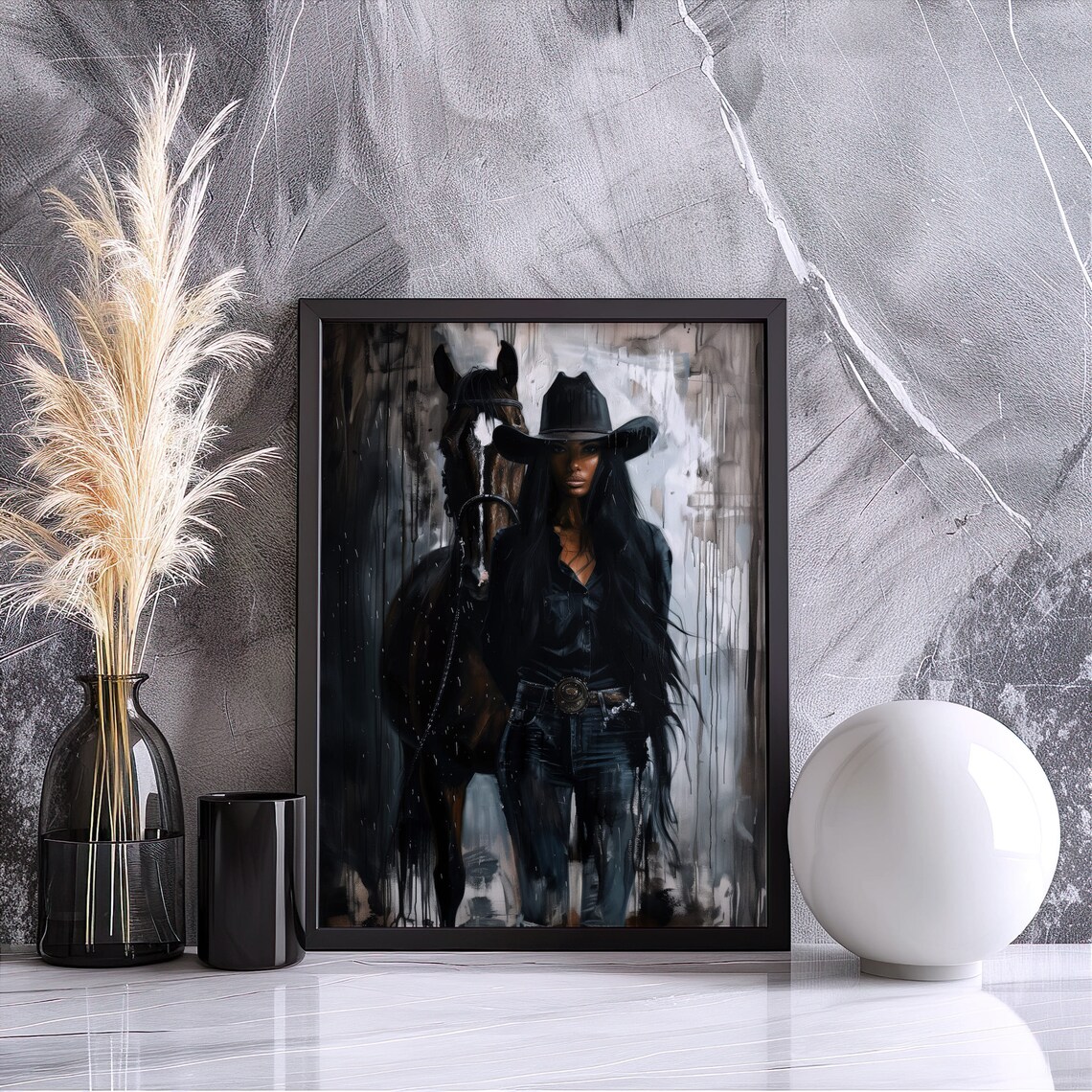 Cowgirl Portrait Art Print, Modern Western Decor - Image 6