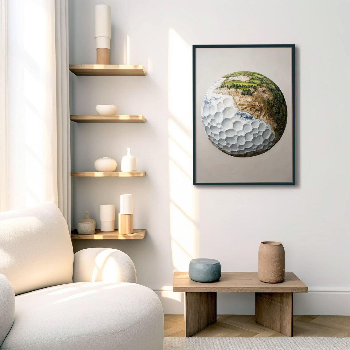 Golf Art Print Modern Golf Course Wall Art Unique Golf Decor Golf Landscape Print - Image 6