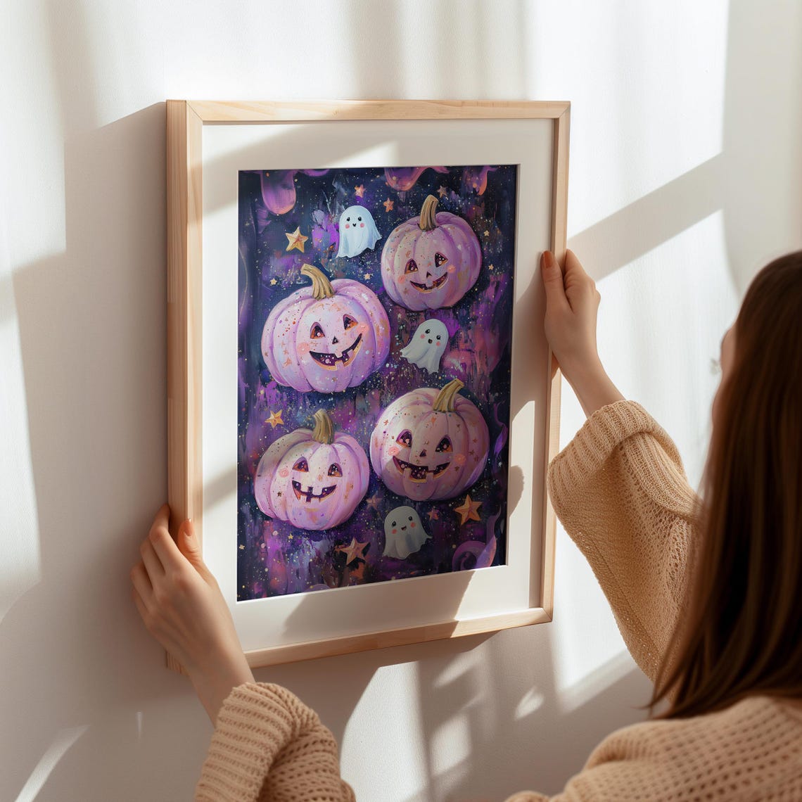 Pink Halloween Jack O Lantern Ghost Galaxy Cute Spooky Poster - Image 5