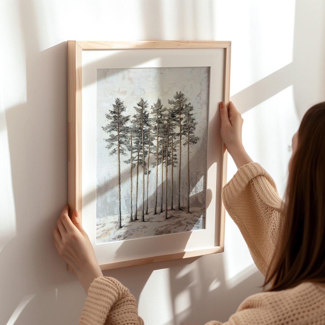 Winter Pine Trees Minimalist Forest Art Print - Image 7