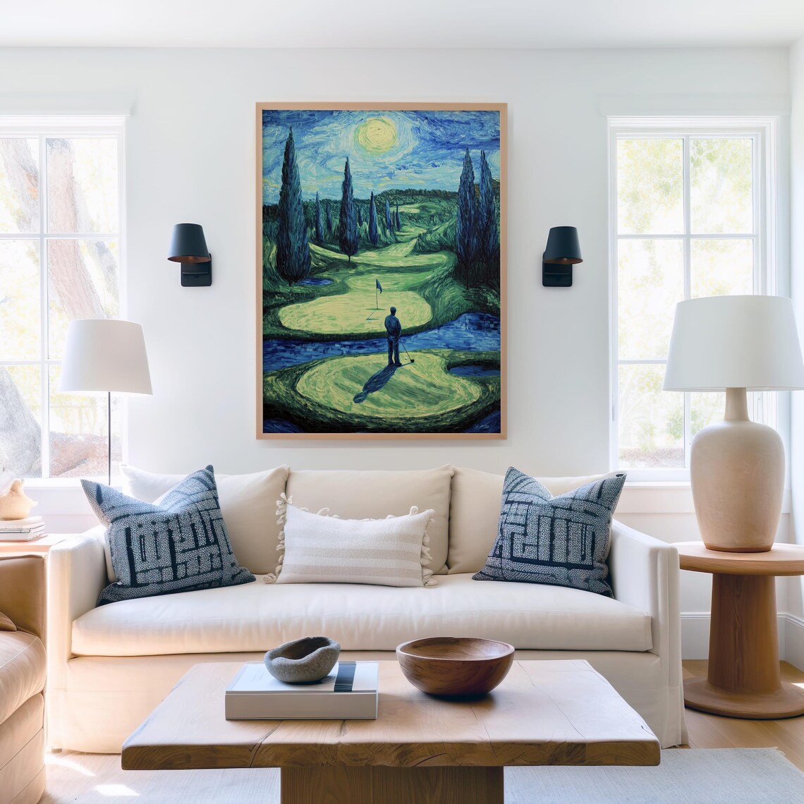 Abstract Golf Course Art Print Impressionist Golf Landscape Golfing Home Decor Wall Art For Golf Lovers - Image 2
