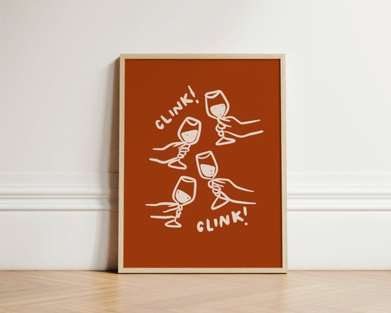 Cheers Wine Glasses Vintage Poster Art Print