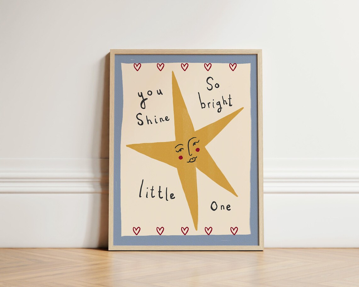 You Shine Bright Star Nursery Art Print