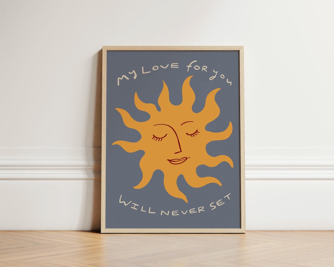 Love For You Print, Boho Sun Nursery Decor