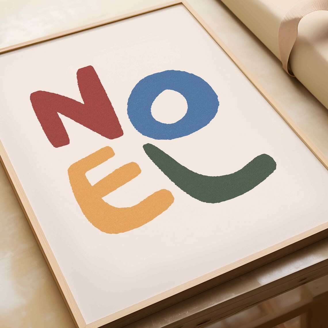 Noel Colorful Hand Painted Modern Christmas Typography Poster - Image 3