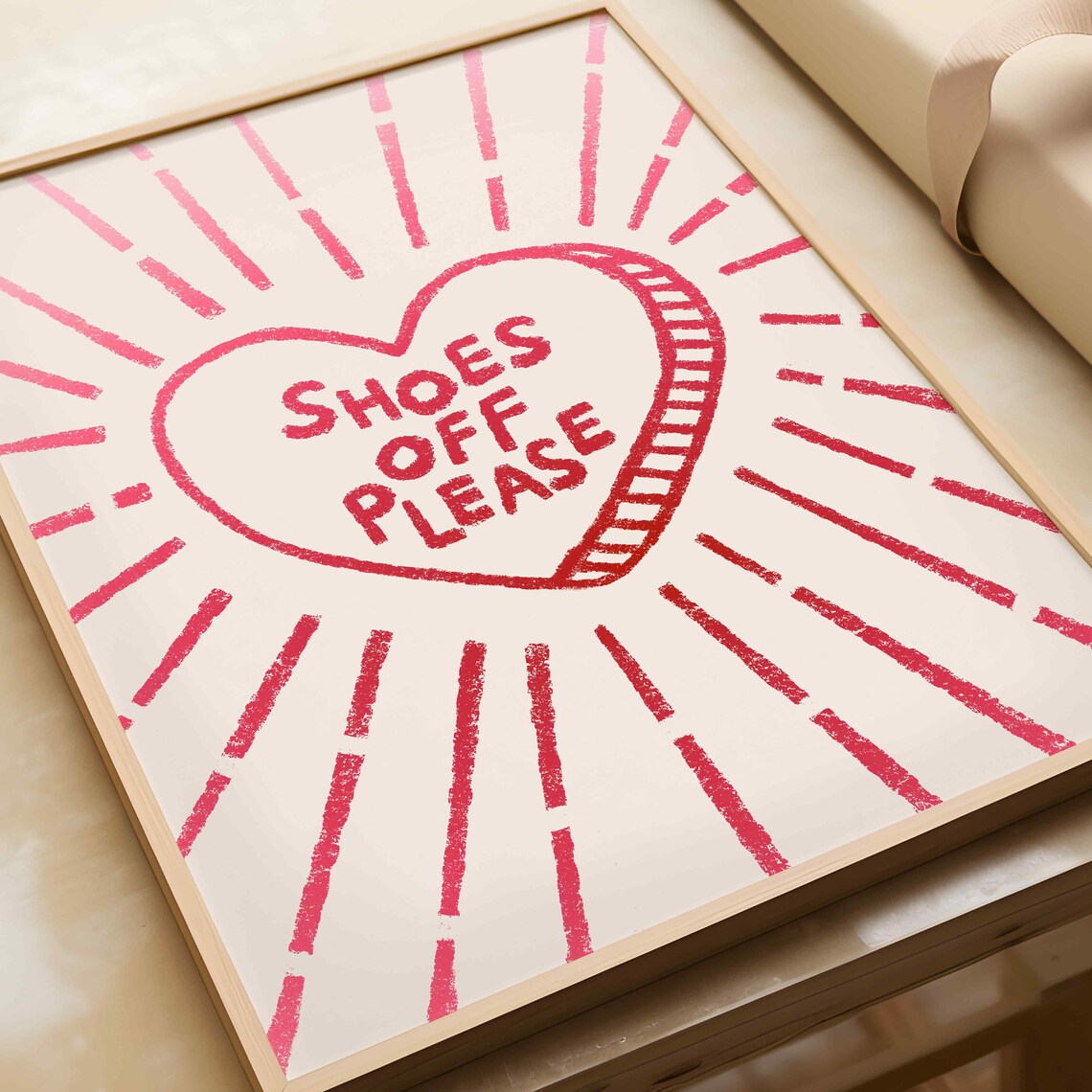 Shoes Off Please Gradient Heart Welcome Poster - Image 4