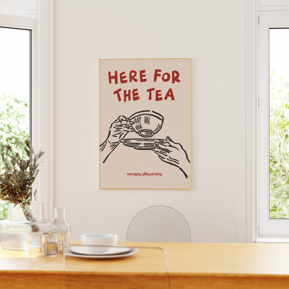 Here For The Tea Vintage Tea Cup Art Print - Image 4