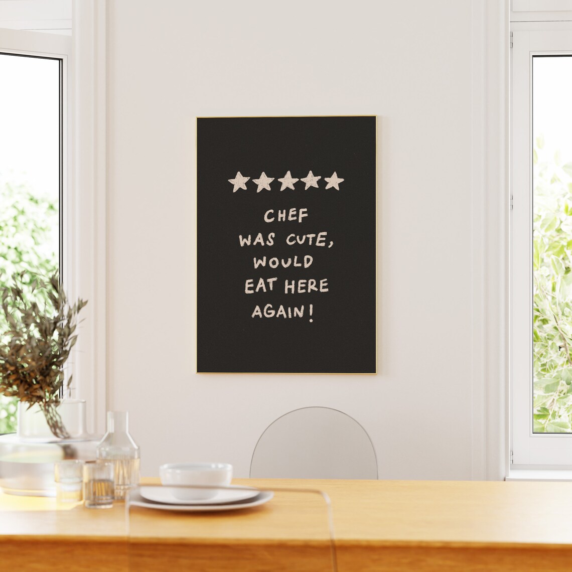 Chef Was Cute, Modern Aesthetic Kitchen Art Print - Image 4