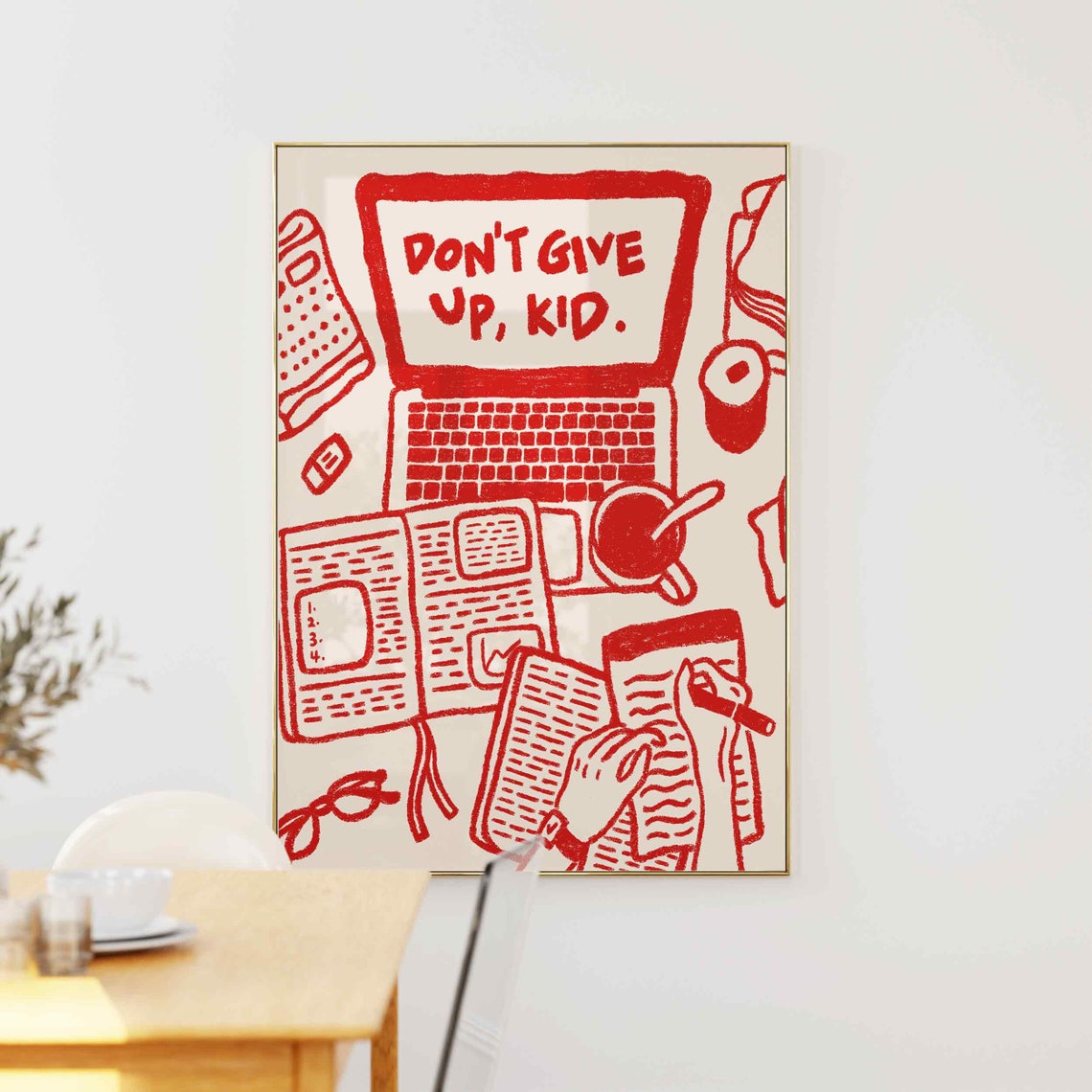 Dont Give Up Kid Print Home Office Affirmation Poster Cute Dorm Room Wall Art Kids Motivational Decor - Image 5