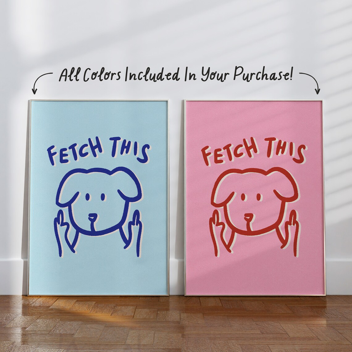 Fetch This Dog Print, Funny Preppy Dog Poster - Image 2