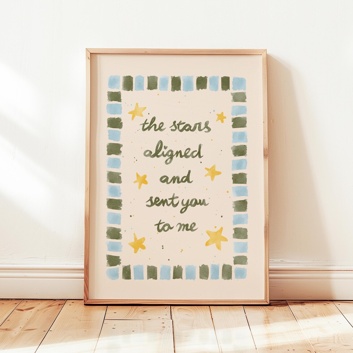 Stars Aligned Boho Nursery Art Print, Watercolor Quote