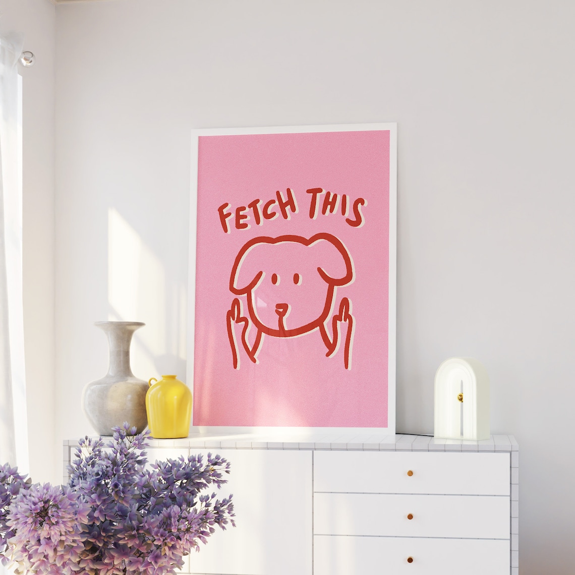 Fetch This Dog Print, Funny Preppy Dog Poster - Image 5