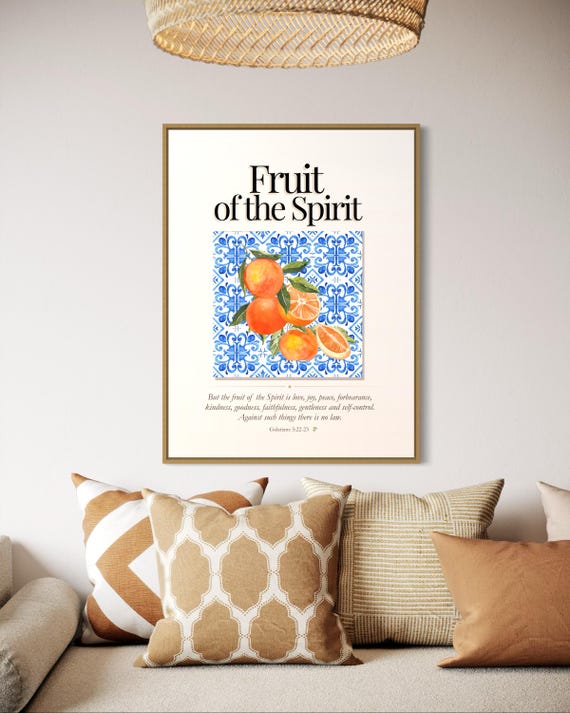 Fruit Of The Spirit Coastal Art Inspirational Bible Verses Christian Grandma Gift Christian Housewarming Gift Religious Gift For Mom