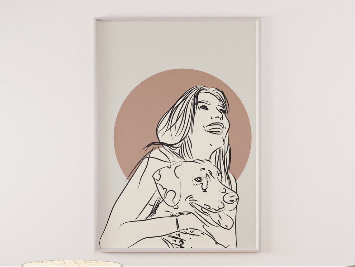 Personalized Line Art Drawing Birthday Gift Drawing From Photo Minimal Line Art Personalized Gifts Sketches From Photo Gift - Image 2