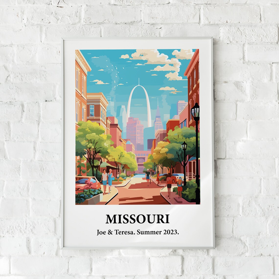 Missouri Gateway Arch City Street Vintage Style Travel Art Poster - Image 4