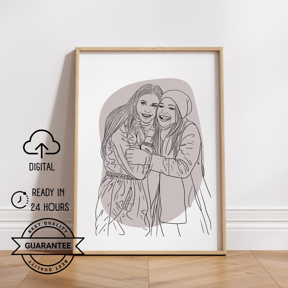 Custom Line Drawing Family, Unique Christmas Gift