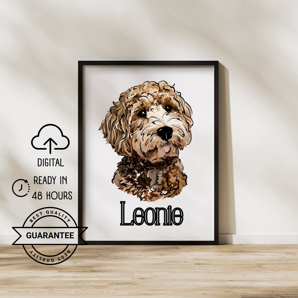 Personalized Dog Portrait, Pet Memorial Gift