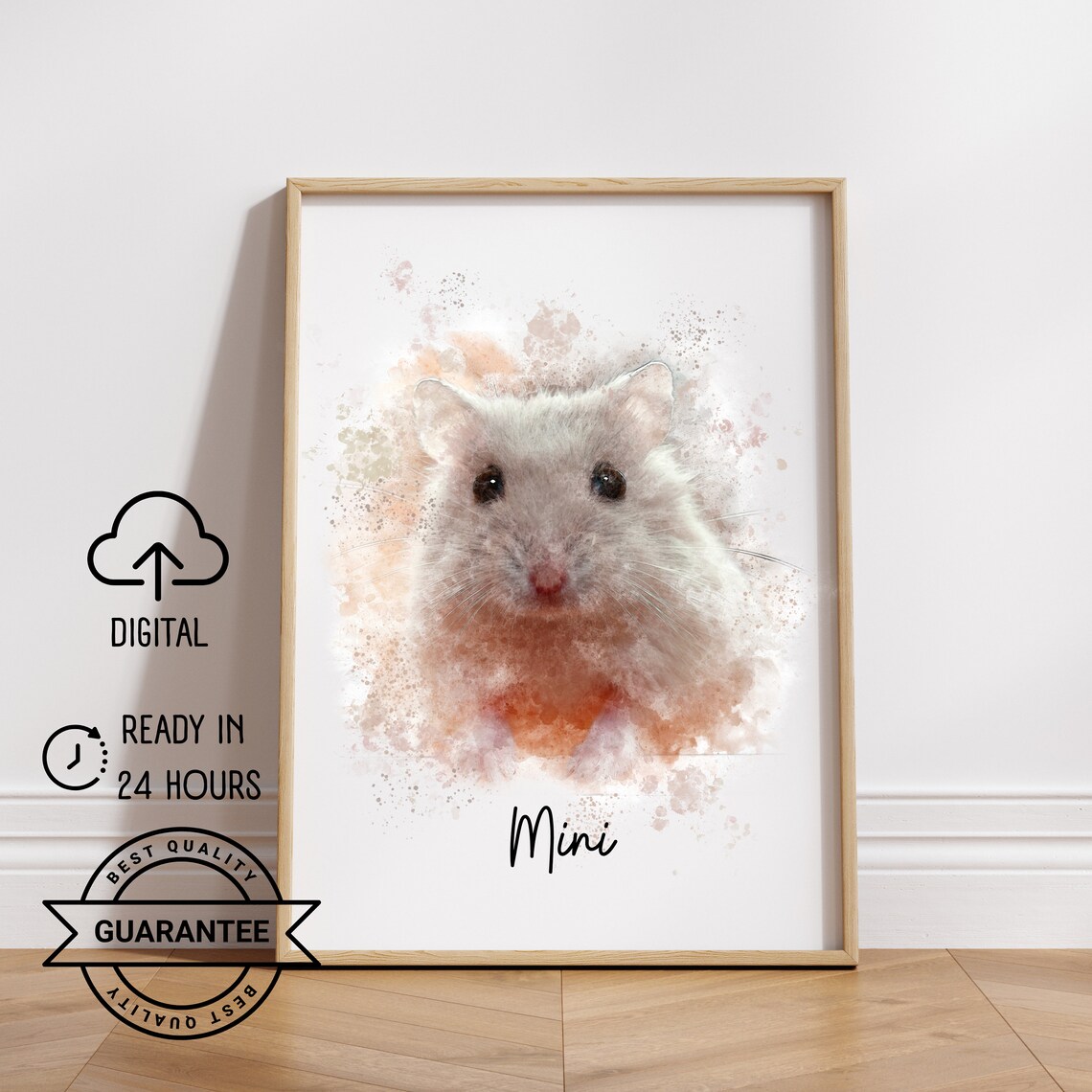 Custom Pet Memorial Guinea Pig Portrait Gift