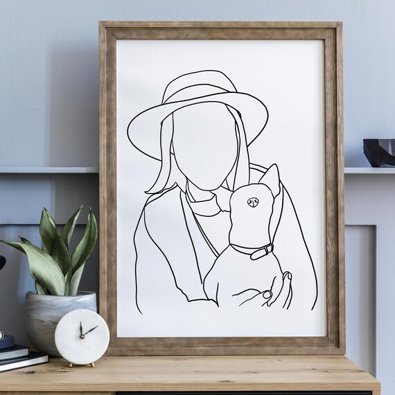 Custom Line Drawing Family Portrait Illustration