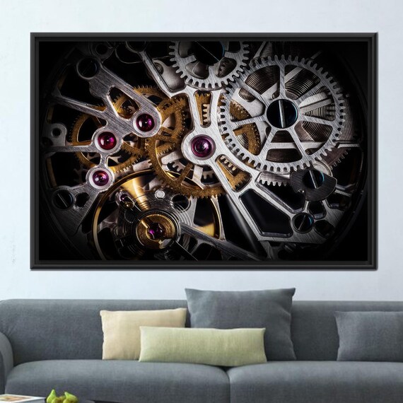Mechanical Watch Movement Gears Macro Steampunk Detail Art Poster