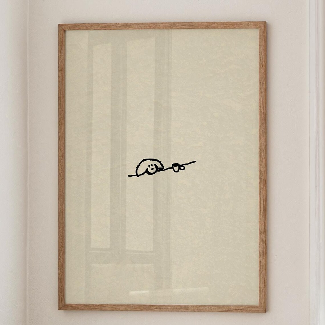 Funny Dog Coffee, Minimalist Line Art Kitchen Decor