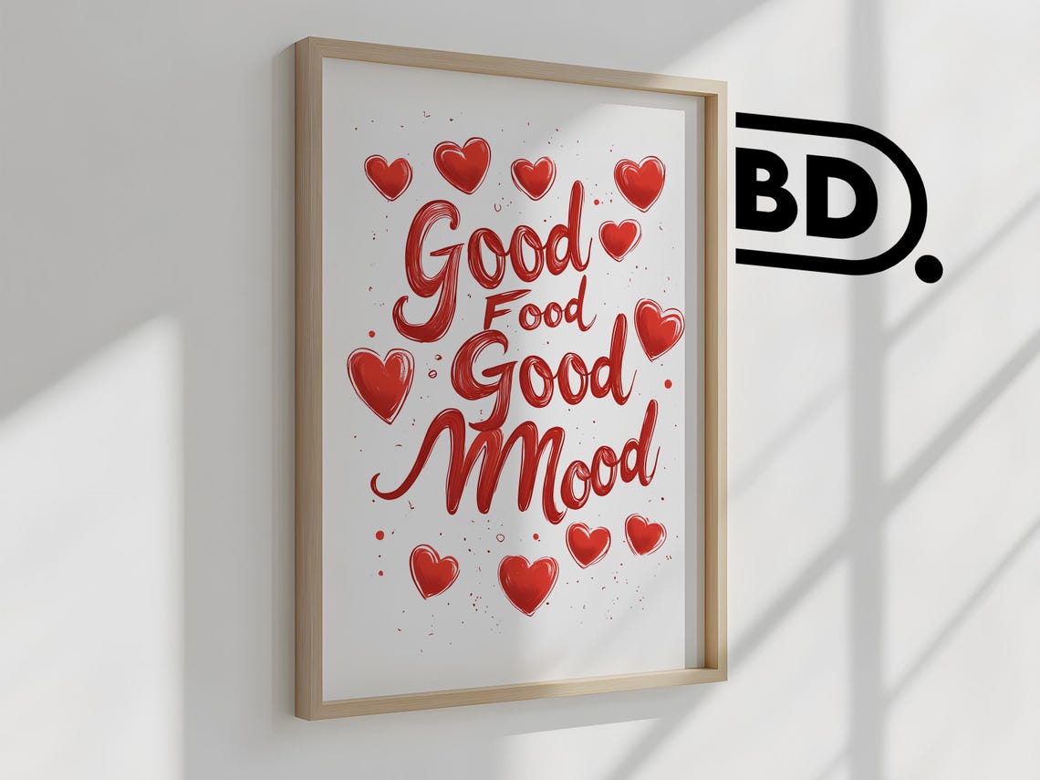 Chef Was Cute Print Funny Pink Kitchen Wall Art Cheerful Heart Typography Poster For Home Decor - Image 2